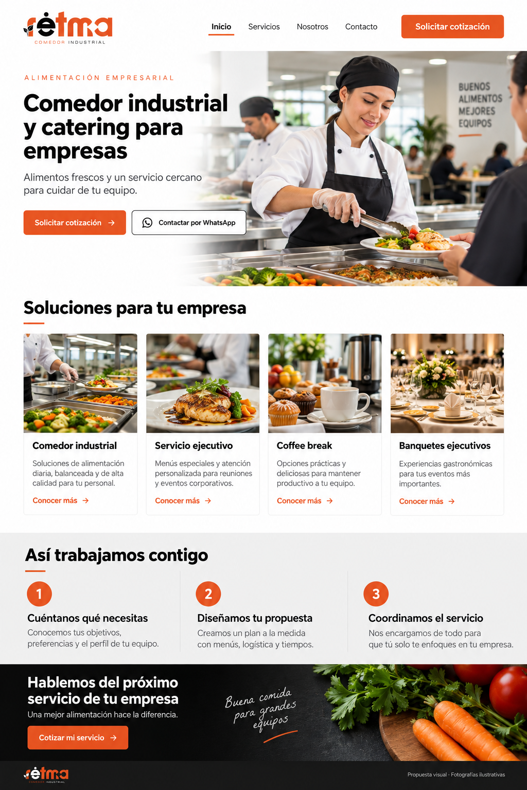 Fotografía ilustrativa: Comedor industrial